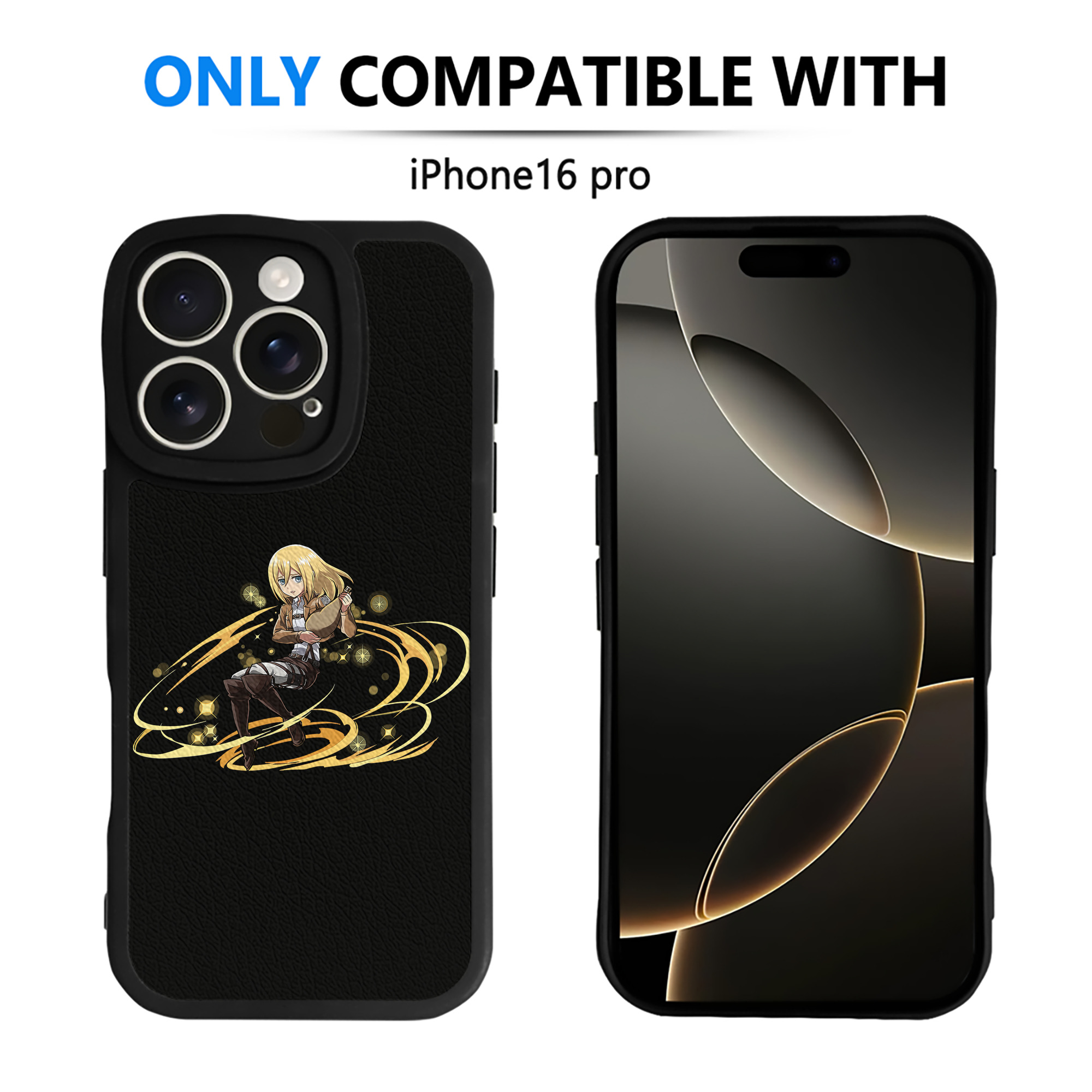 （画像用） 進撃の巨人 クリスタ·レンズ Attack on Titan Christa Lenz 【iPhone 16シリーズ対応】シリコンスマホケース（レザー調） 材質：シリコン